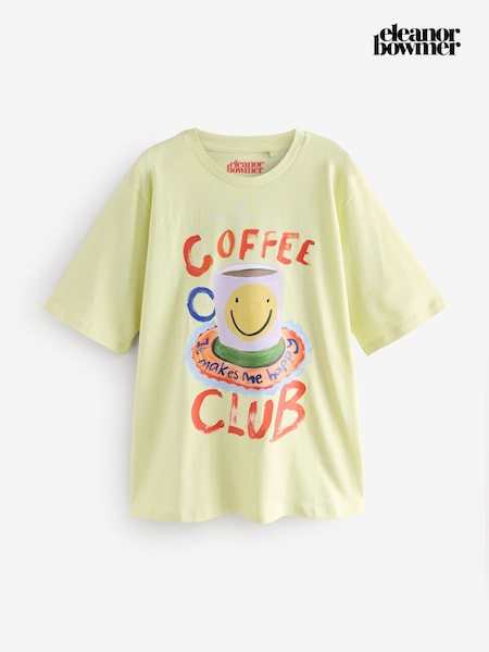 Eleanor Bowmer Yellow Coffee Club 100% Cotton T-Shirt (AD4294) | €29