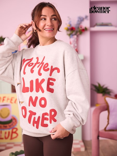 Eleanor Bowmer Oversized Grey Mama Like No Other Sweatshirt (AD4308) | €48