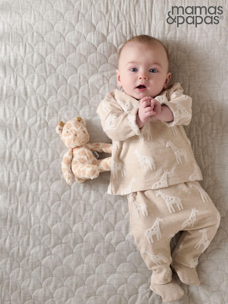 Mamas & Papas Giraffe Textured 2 Piece Outfit Brown Set (AD4435) | 35 €