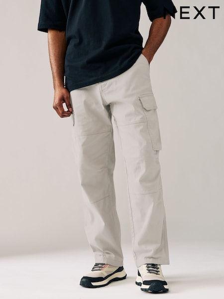 Light Stone Relaxed Fit Cotton Stretch Cargo Trousers (AD4459) | KRW64,000