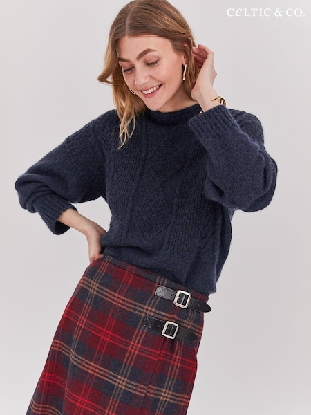 Celtic & Co. Blue British Wool Gansey Jumper (AD4515) | 605 LEI