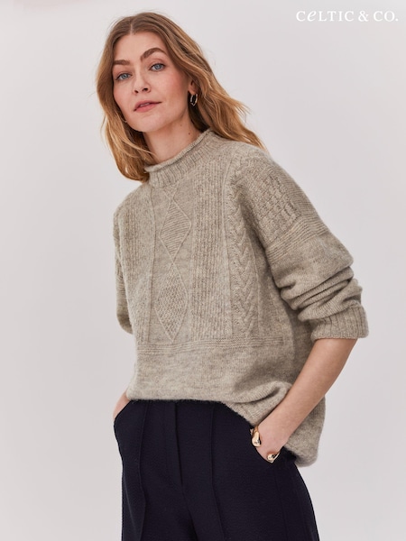 Celtic & Co. Natural British Wool Gansey Jumper (AD4528) | 605 LEI