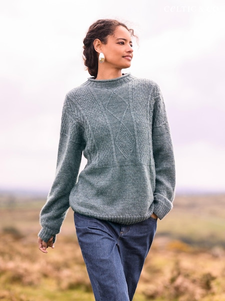Celtic & Co. Blue British Wool Gansey Jumper (AD4534) | €89