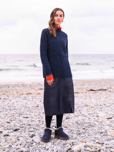 Celtic & Co. Blue Donegal Mock Neck Jumper (AD4536) | €79