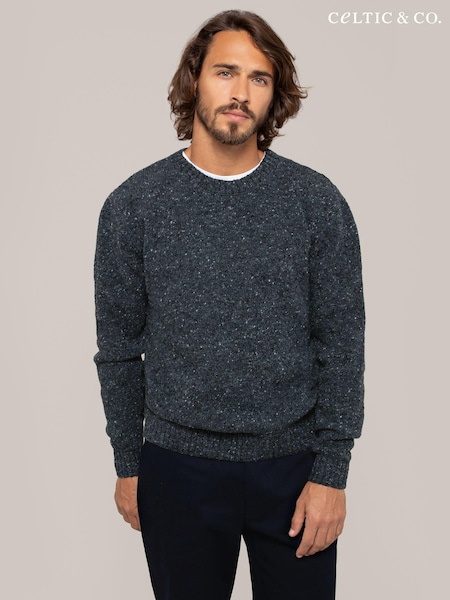 Celtic & Co. Mens Grey Donegal Crew Neck Jumper (AD4544) | 539 LEI