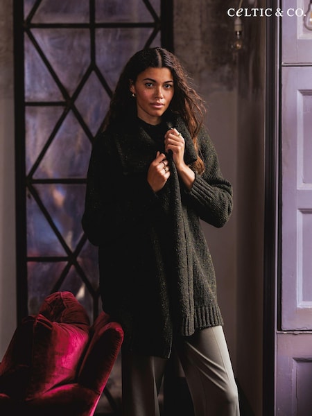 Celtic & Co. Green Donegal Drape Collar Coatigan (AD4581) | € 142