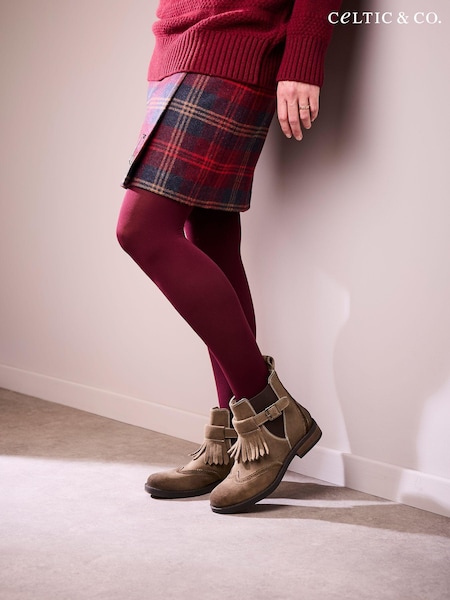 Celtic & Co. Brogue Strap Chelsea Brown Boots (AD4595) | €114