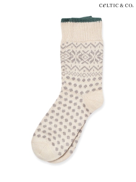 Celtic & Co. Ladies Natural Dot Merino Cotton Socks (AD4602) | €40