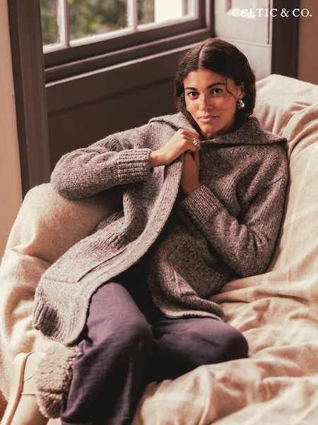 Celtic & Co. Grey Donegal Longline Coatigan (AD4624) | 482 QAR