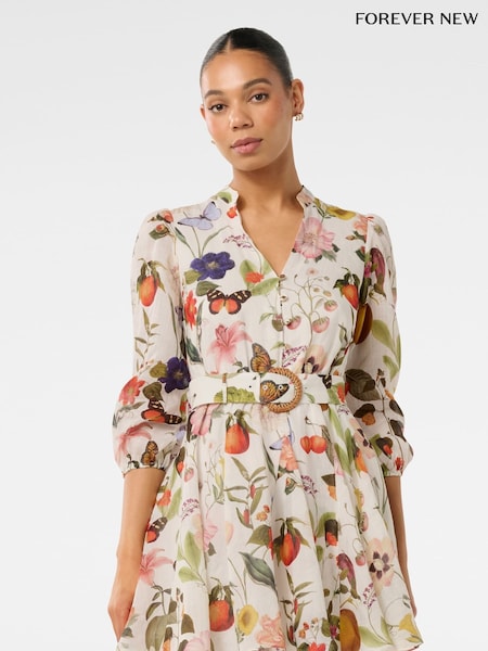 Forever New Cream Wesley Printed Skater Mini Dress (AD4643) | €157