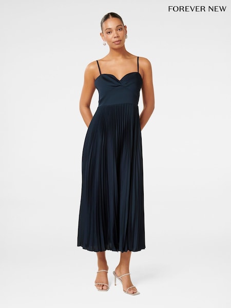 Forever New Blue Chloe Pleated Midi Dress (AD4654) | €79