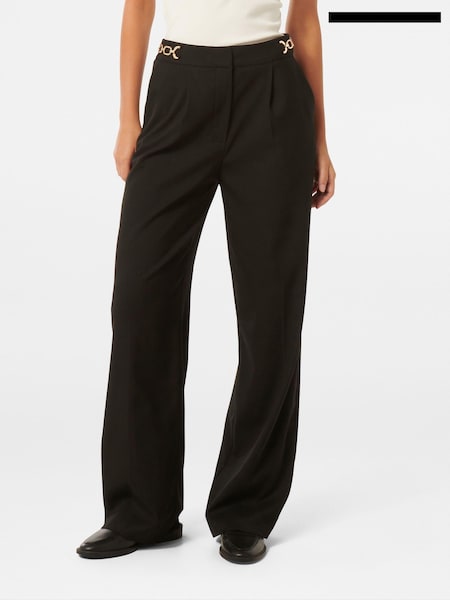 Forever New Black Remi Trim Detail Straight Leg Trousers (AD4660) | €38