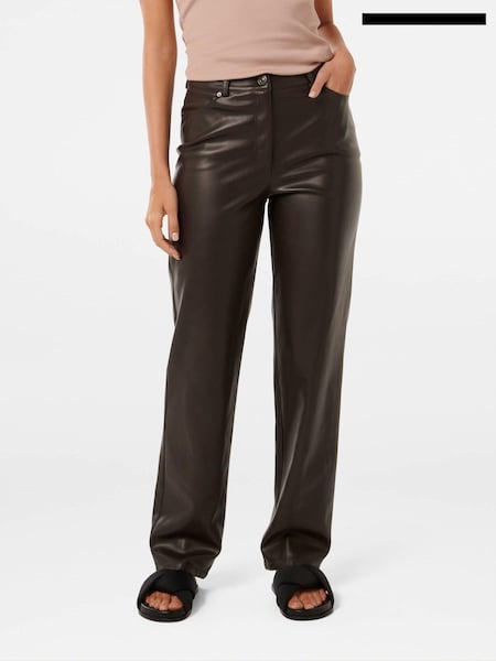 Forever New Una Vegan Leather Straight Leg Trousers (AD4682) | 250 LEI
