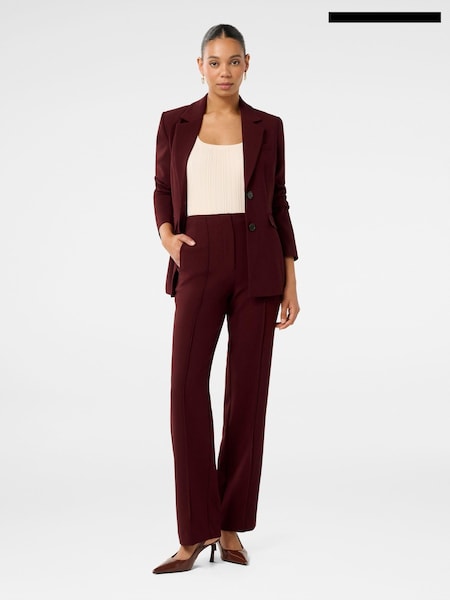 Forever New Red Zali Pintuck Straight Leg Trousers (AD4684) | €40