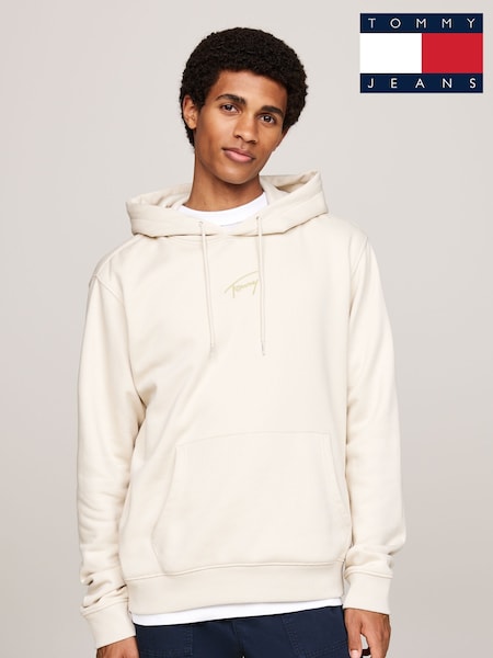 Natural - Tommy Jeans Croială clasică Signature Hanorac cu glugă (AD4706) | 364 LEI