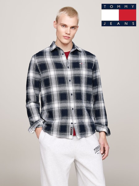 Tommy Jeans Blue Regular Fit Check Flannel Shirt (AD4711) | €86