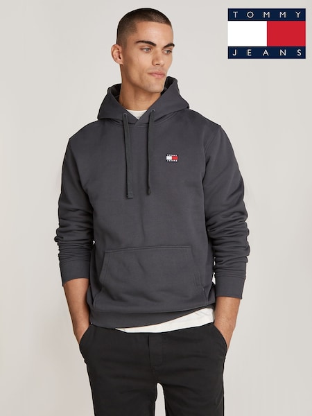 Tommy Jeans Grey Regular Fit Badge 100% Cotton Hoodie (AD4713) | 198 QAR