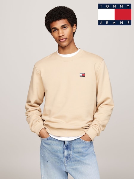 Tommy Jeans Regular Fit Natural Badge Crew Neck 100% Cotton Sweatshirt (AD4714) | 4 206 грн