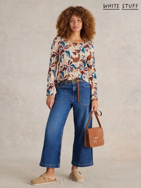 White Stuff Natural Long Sleeve Weaver T-Shirt (AD4743) | AED142