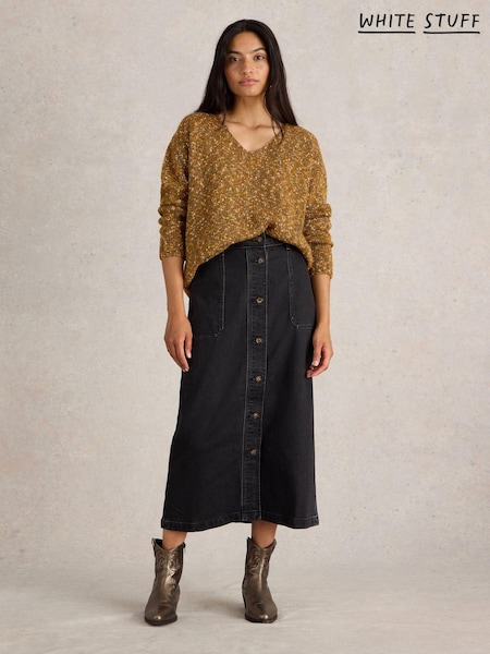 White Stuff Brown Textured V-Neck Jumper (AD4757) | €50