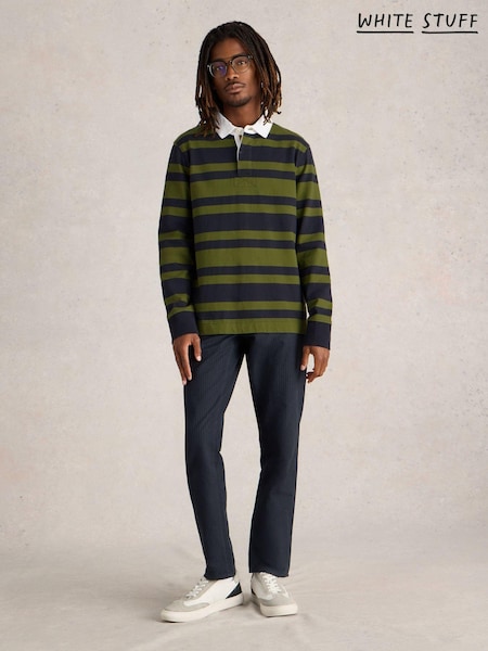 White Stuff Green Stripe Rugby 100% Cotton Shirt (AD4758) | €38