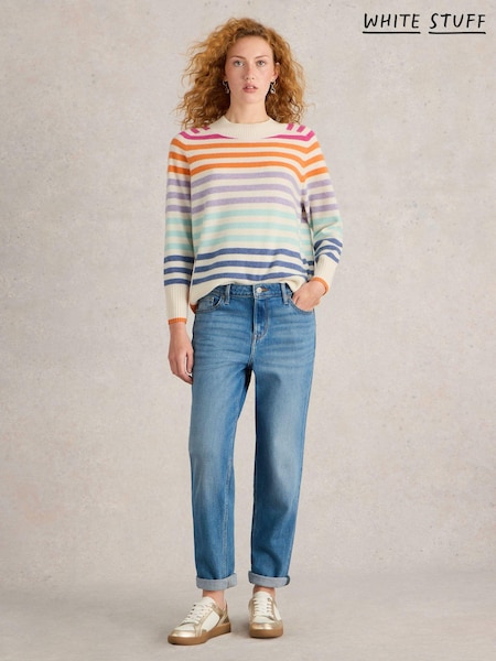 White Stuff Natural Rainbow Crew Cash Jumper (AD4759) | AED378