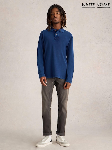 White Stuff Blue Utility 100% Cotton Polo Shirt (AD4775) | €57