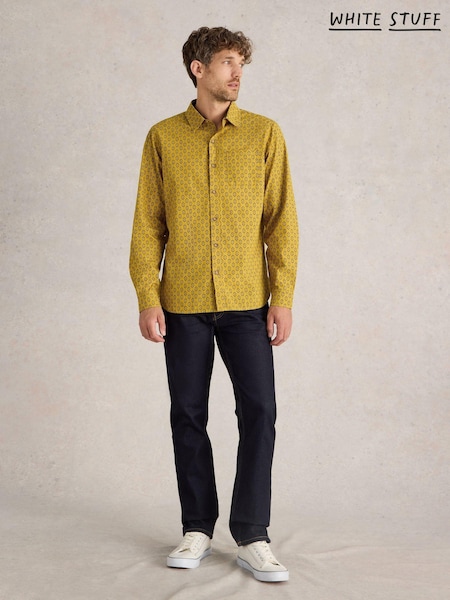 White Stuff Yellow Tile Printed 100% Cotton Shirt (AD4779) | €51