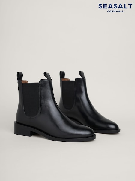 Seasalt Cornwall Black Ropewalk Boots (AD4791) | AED378