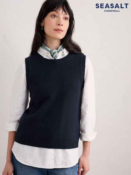 Seasalt Cornwall Blue East View Knitted Vest (AD4820) | 277 QAR