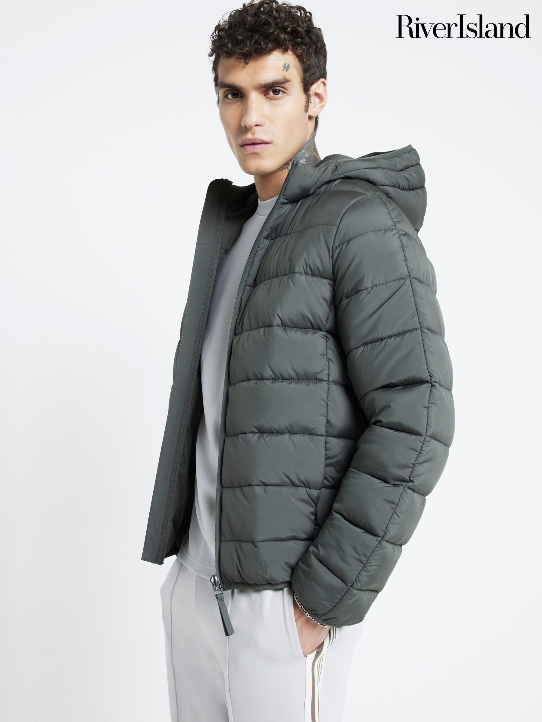 Men s Jackets River Island Hooded Casual Coatsandjackets Next Luxembourg