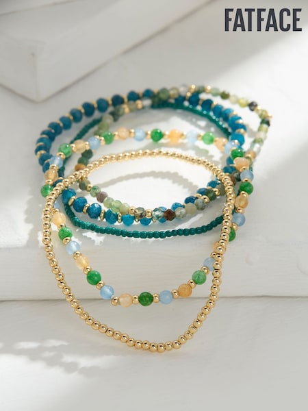 FatFace Teal Blue Stretch Stack Bracelet (AD4925) | AED84