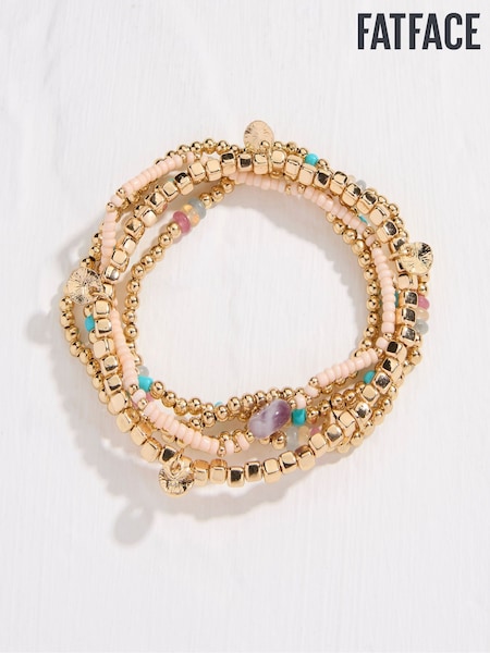 FatFace Gold Tone Stretch Stack Bracelet (AD4932) | €19