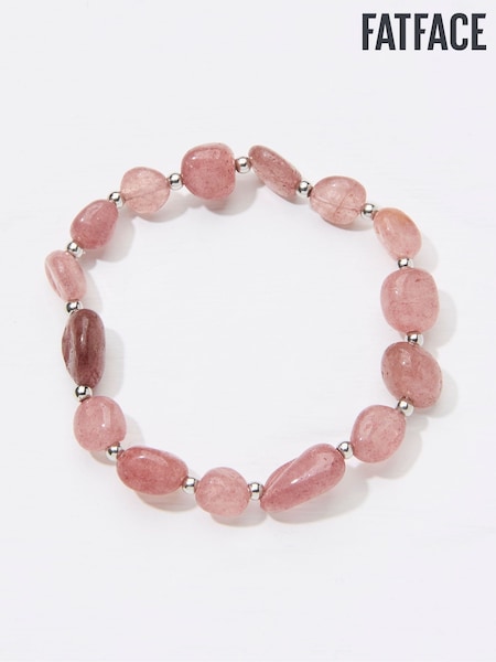 FatFace Pink Strawberry Quartz Stretch Bracelet (AD4941) | €13.50