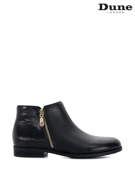 Dune London Black Standard Fit Pandias Low Heel Boots (AD4967) | $173