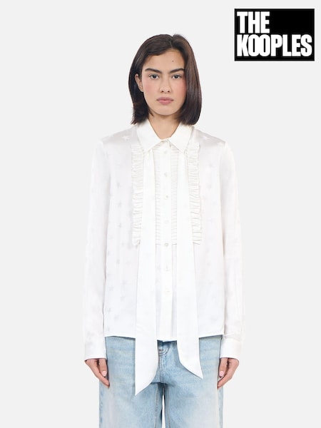 The Kooples Cream Neck Tie Blouse (AD4989) | OMR66