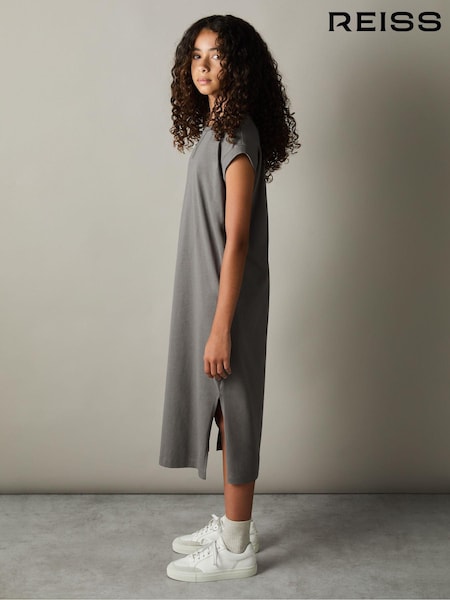Reiss Grey Cleo 9-13 yrs Cotton-Jersey Cap-Sleeve Dress (AD4999) | €30