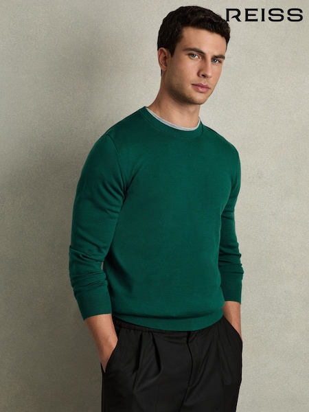 Reiss Opal Green Wessex Merino Wool Crew Neck Jumper (AD5004) | €53