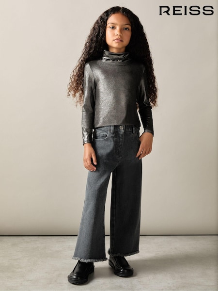 Reiss Silver Casey 4-9 yrs Metallic-Thread Roll-Neck Top (AD5025) | €30