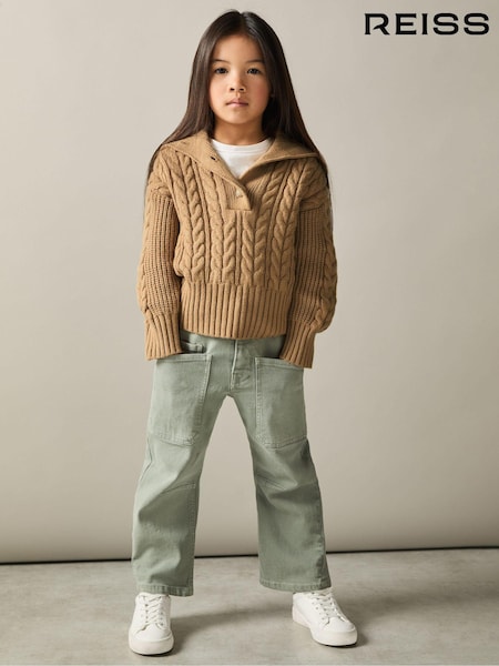 Reiss Etta Cotton-Blend Open-Collar Cable-Knit Jumper With Wool (AD5029) | 60 €