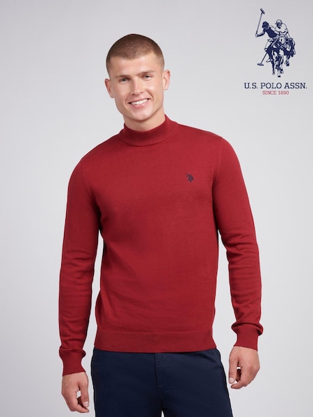 U.S. Polo Assn. Red Mens Combed 100% Cotton Turtle Neck Sweater (AD5174) | R$ 590
