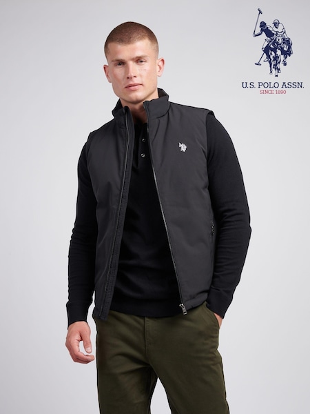 U.S. Polo Assn. Mens Clean Front Quilt Black Gilet (AD5180) | €66
