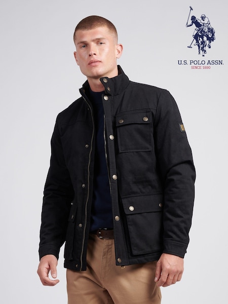 U.S. Polo Assn. Mens Wax Coated Patch Pocket 100% Cotton Jacket (AD5182) | €232