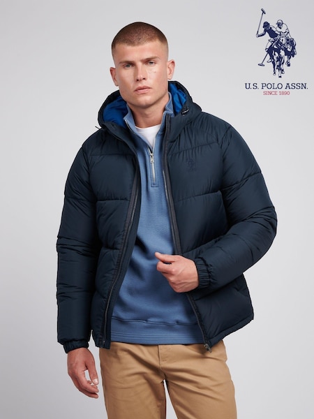 U.S. Polo Assn. Mens Ripstop Hooded Puffer Jacket (AD5190) | €179