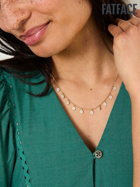 FatFace Gold Tone Daisy Chain Necklace (AD5261) | €24