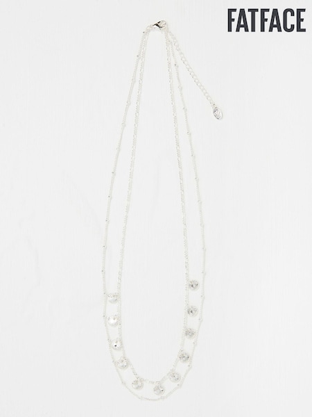 FatFace Silver Tone Double Layered Necklace (AD5265) | 82 QAR