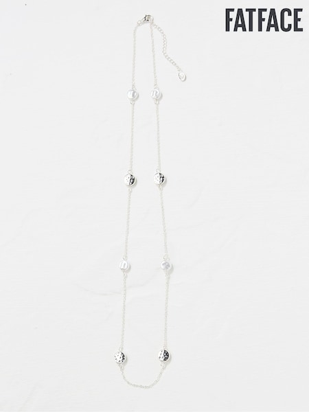 FatFace Silver Tone Hammered Disc Necklace (AD5270) | €21.50