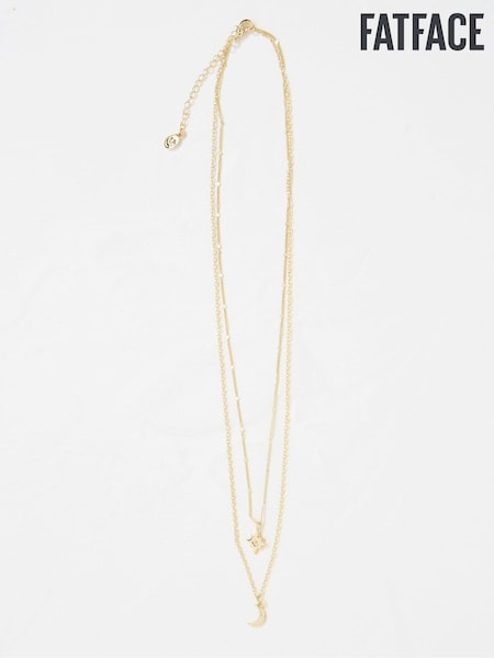 FatFace Star and Moon Layered Necklace (AD5274) | 123 LEI