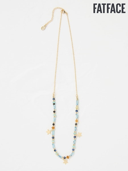 FatFace Blue Star Charm Beaded Necklace (AD5275) | €22