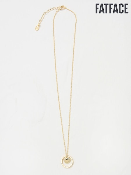 FatFace Gold Tone Circle Pendant Necklace (AD5279) | €21
